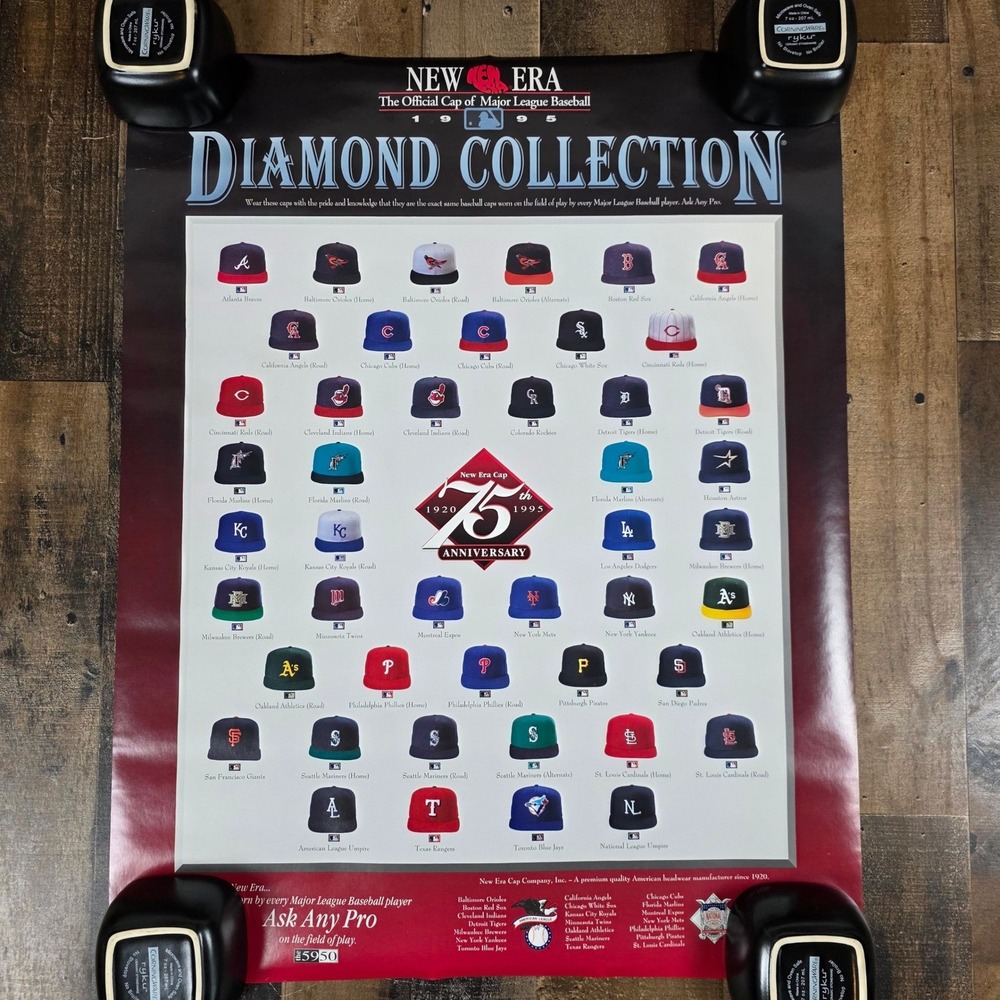 New Era Diamond Collection‎ 1995 MLB Baseball Cap Poster Never Displayed NOB